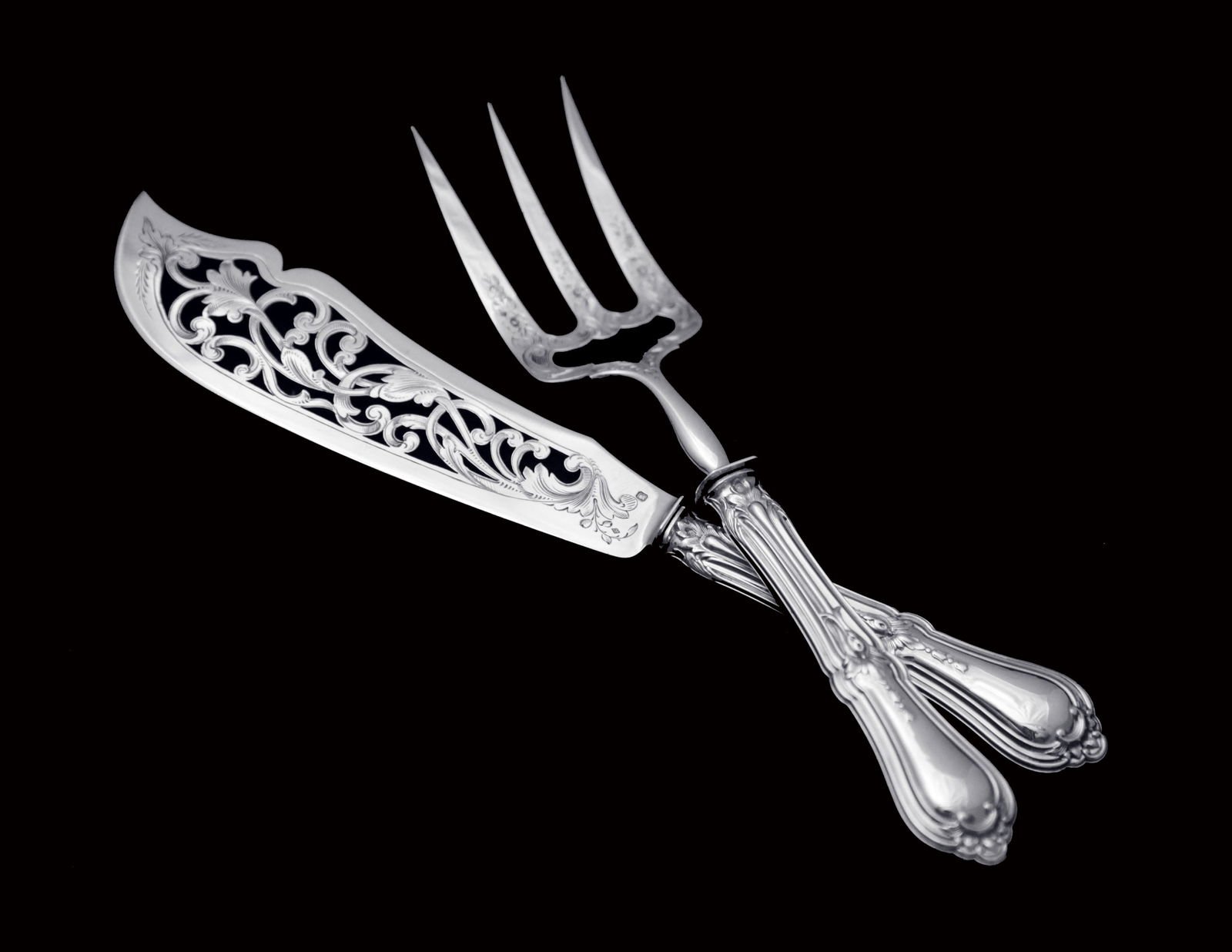 Thomas & Henin: 10pc. Antique French Sterling Silver Flatware Serving Pieces, Excellent Condition, - 2