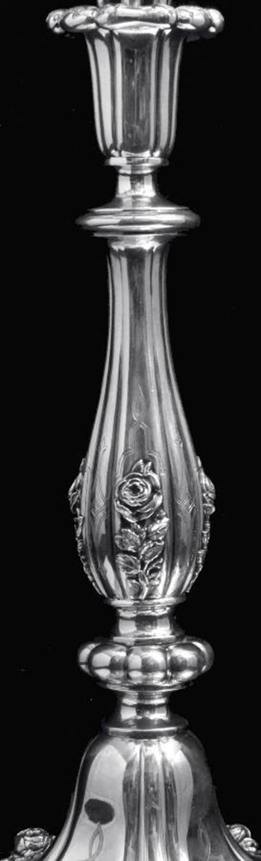 TWO 19th CENTURY SPANISH 915 SILVER, 7 CANDLE CANDELABRA, MUSEUM QUALITY !! - 4