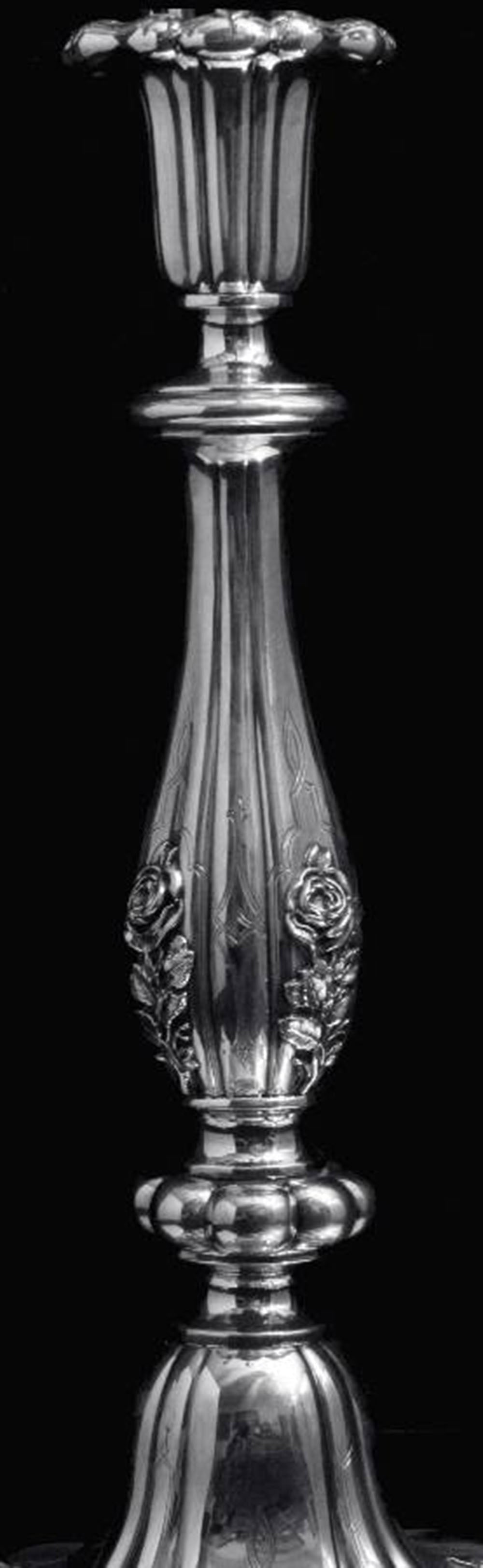 TWO 19th CENTURY SPANISH 915 SILVER, 7 CANDLE CANDELABRA, MUSEUM QUALITY !! - 5