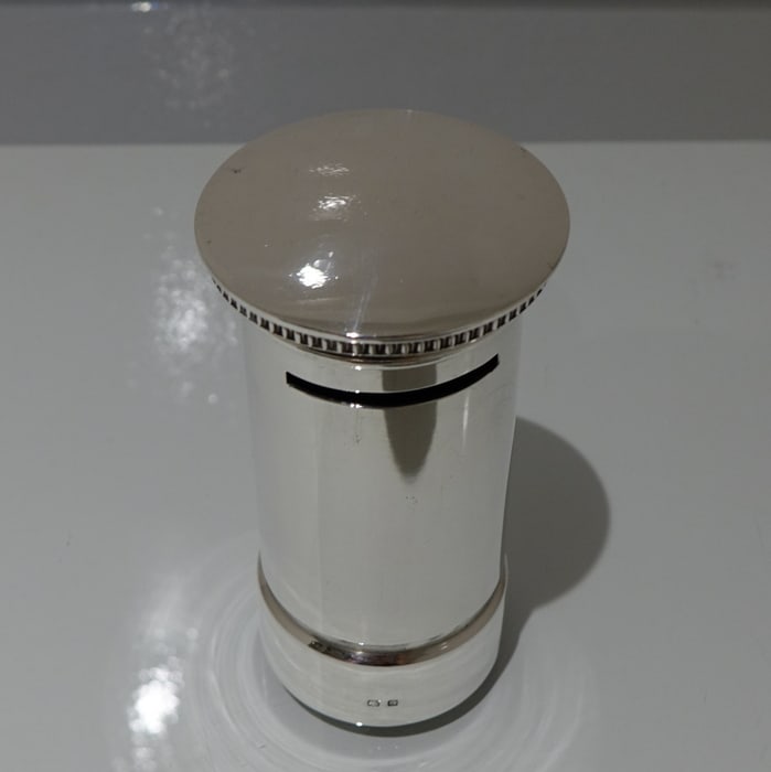 Early 20th Century George V Sterling Silver Money Box Birmingham 1931 S Blanckensee & Sons - 2