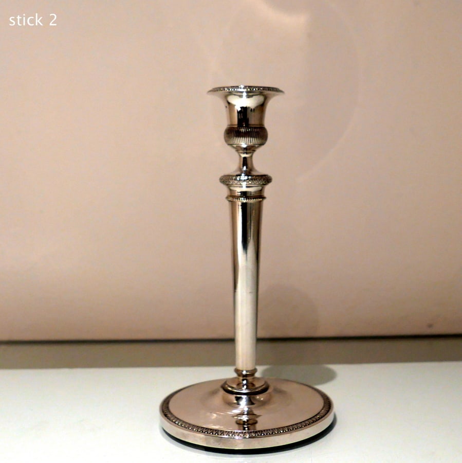 Early 19th Century Antique Italian Pair Silver Candlesticks Milan Circa 1820 Eugenio Brusa - 10