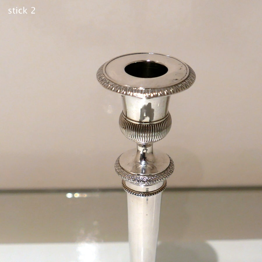 Early 19th Century Antique Italian Pair Silver Candlesticks Milan Circa 1820 Eugenio Brusa - 11