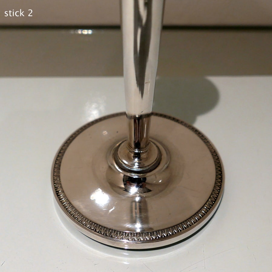 Early 19th Century Antique Italian Pair Silver Candlesticks Milan Circa 1820 Eugenio Brusa - 12