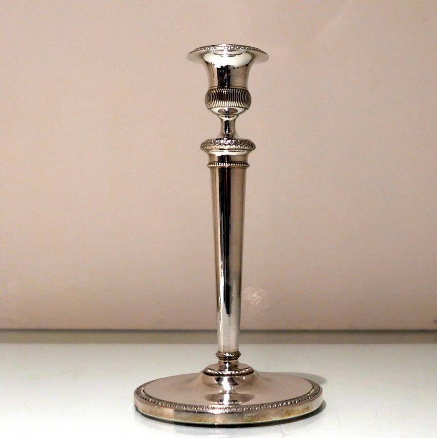 Early 19th Century Antique Italian Pair Silver Candlesticks Milan Circa 1820 Eugenio Brusa - 3
