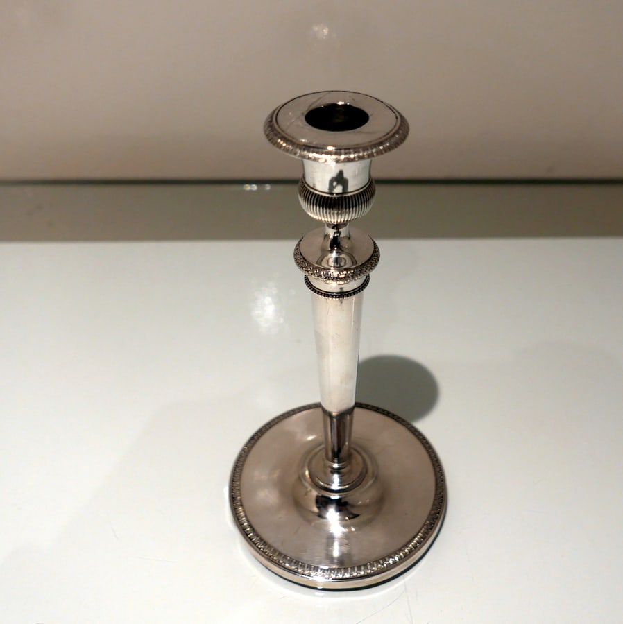 Early 19th Century Antique Italian Pair Silver Candlesticks Milan Circa 1820 Eugenio Brusa - 4