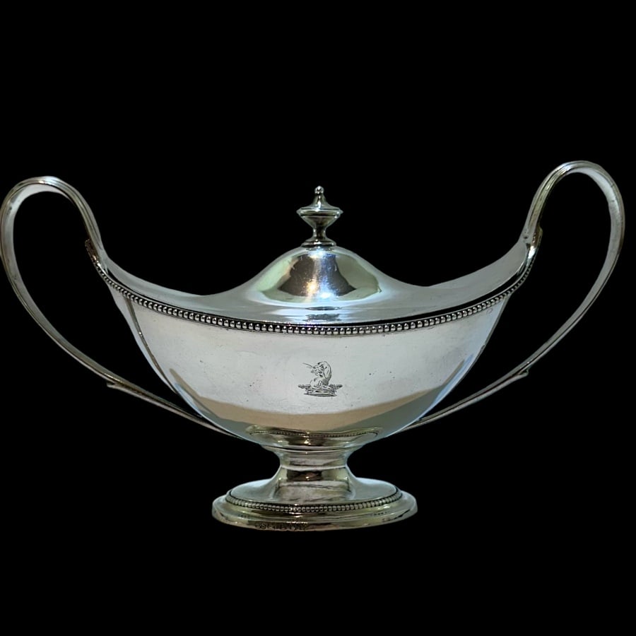 18th Century Antique George III Pair Silver Sauce Tureens London 1786 John Scofield - 6