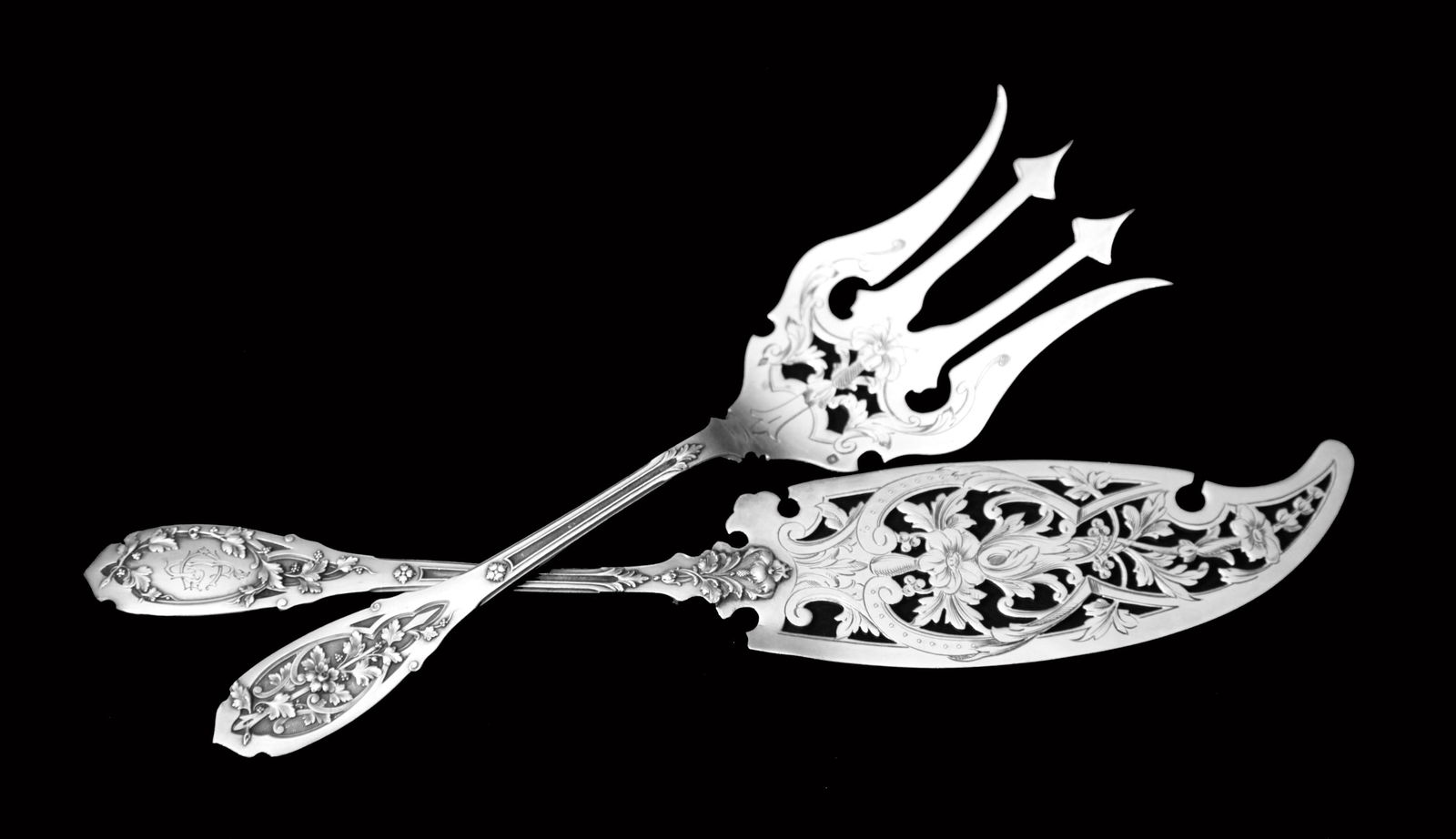 Puiforcat (Hermes) - 170pc. Art Nouveau Antique French 950 Sterling Silver & Vermeil Flatware Set ! - 13