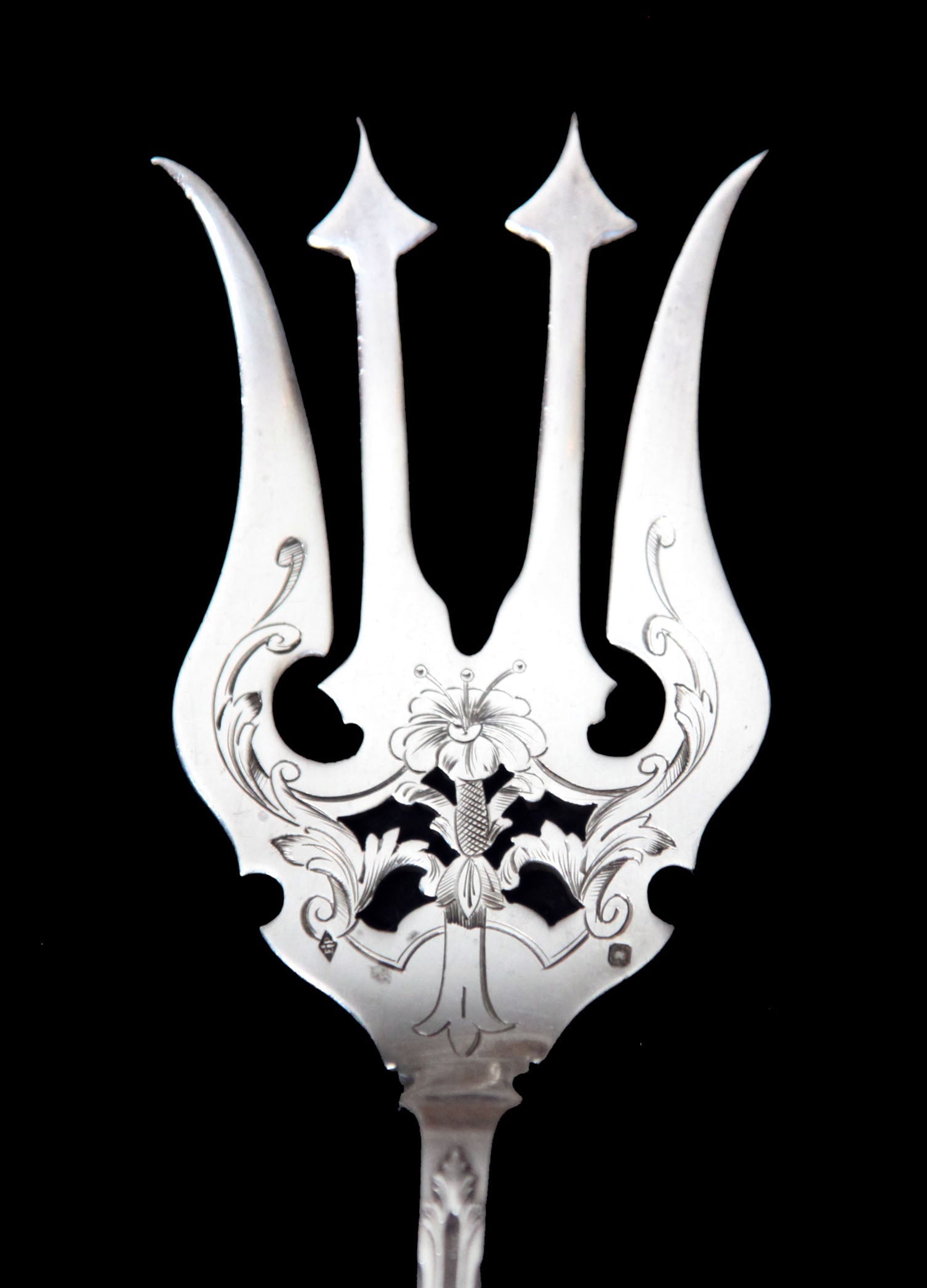 Puiforcat (Hermes) - 170pc. Art Nouveau Antique French 950 Sterling Silver & Vermeil Flatware Set ! - 15