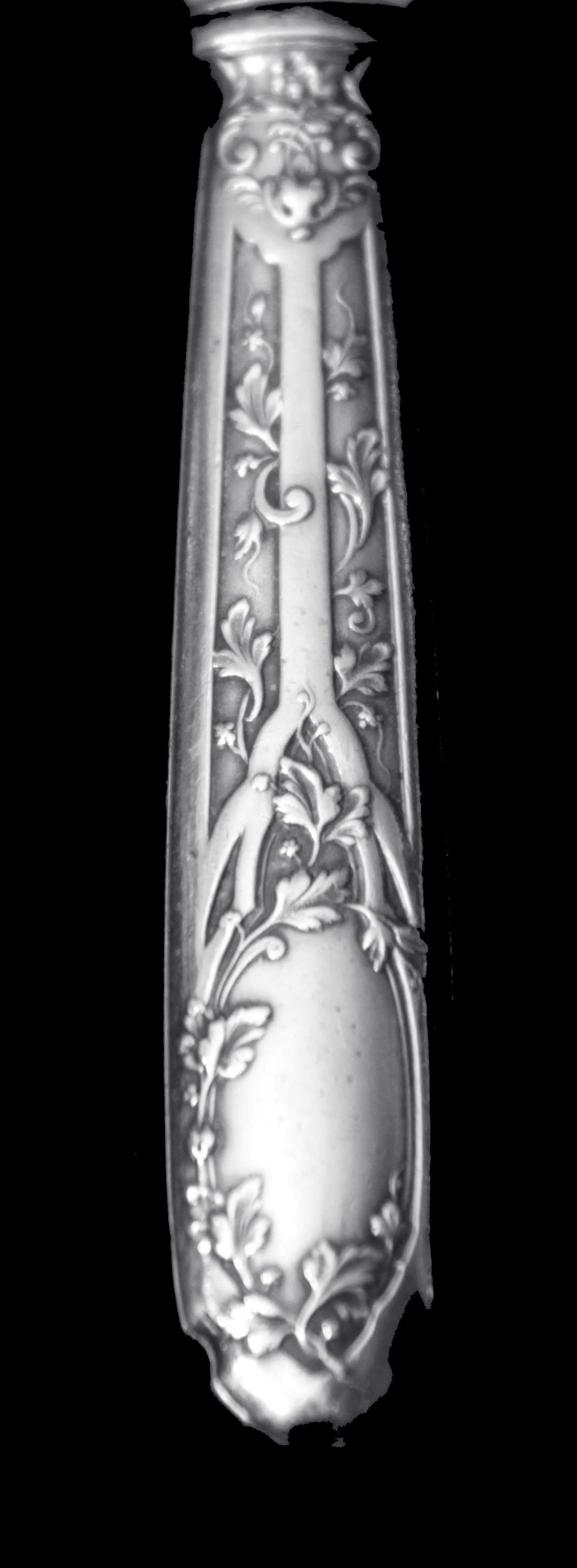 Puiforcat (Hermes) - 170pc. Art Nouveau Antique French 950 Sterling Silver & Vermeil Flatware Set ! - 19