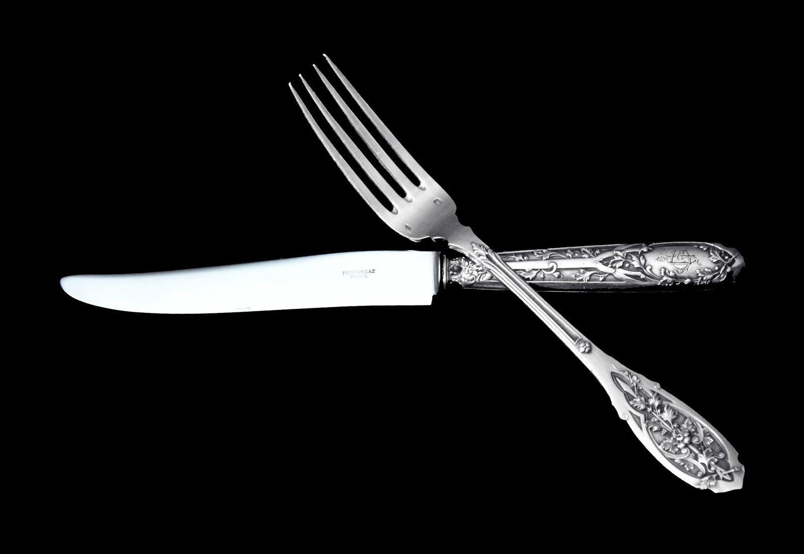 Puiforcat (Hermes) - 170pc. Art Nouveau Antique French 950 Sterling Silver & Vermeil Flatware Set ! - 2