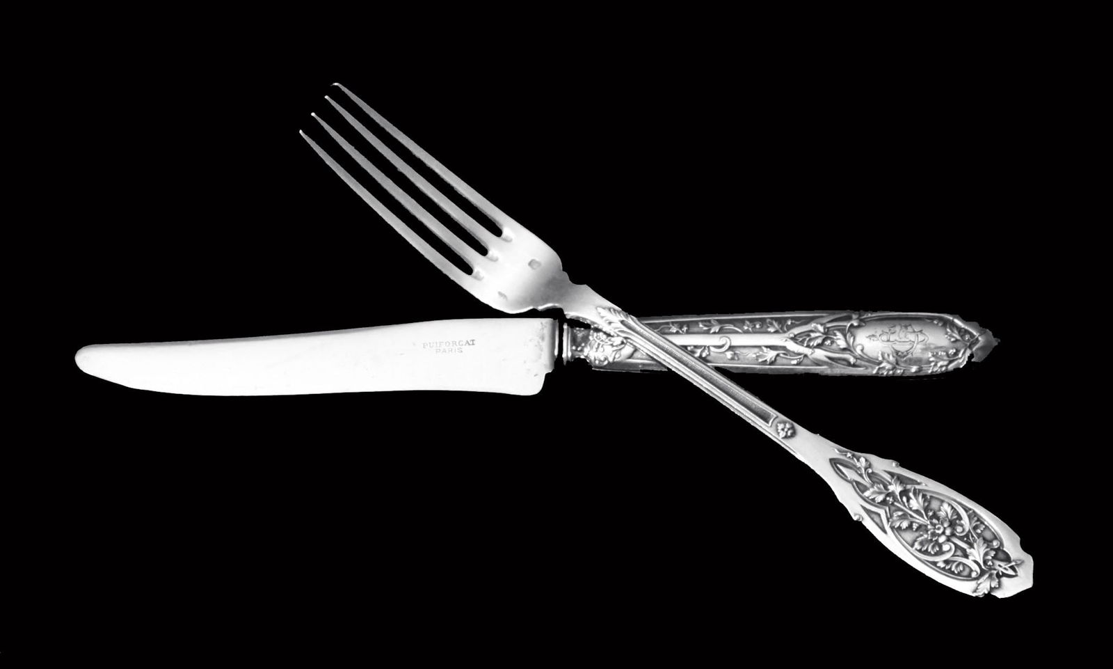 Puiforcat (Hermes) - 170pc. Art Nouveau Antique French 950 Sterling Silver & Vermeil Flatware Set ! - 4