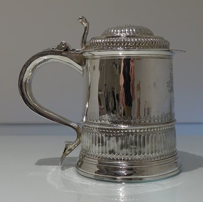 Early 18th Century Antique Queen Anne Britannia Silver Lidded Tankard London 1704 Humphrey Payne (1 of 9)