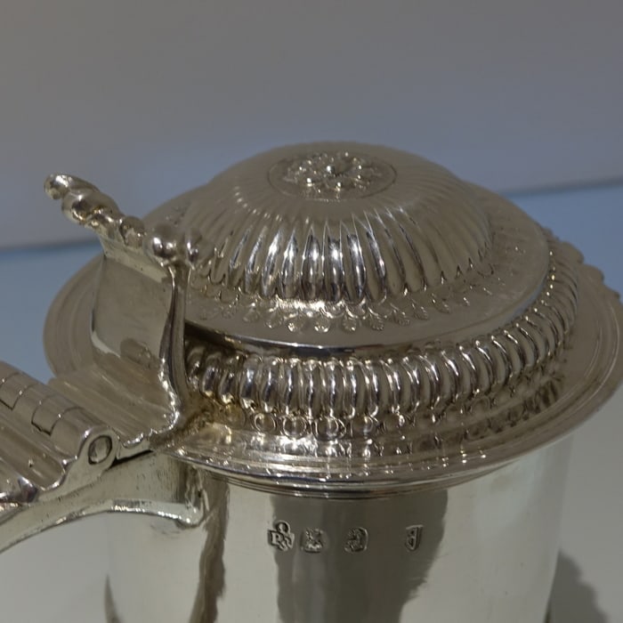 Early 18th Century Antique Queen Anne Britannia Silver Lidded Tankard London 1704 Humphrey Payne - 7