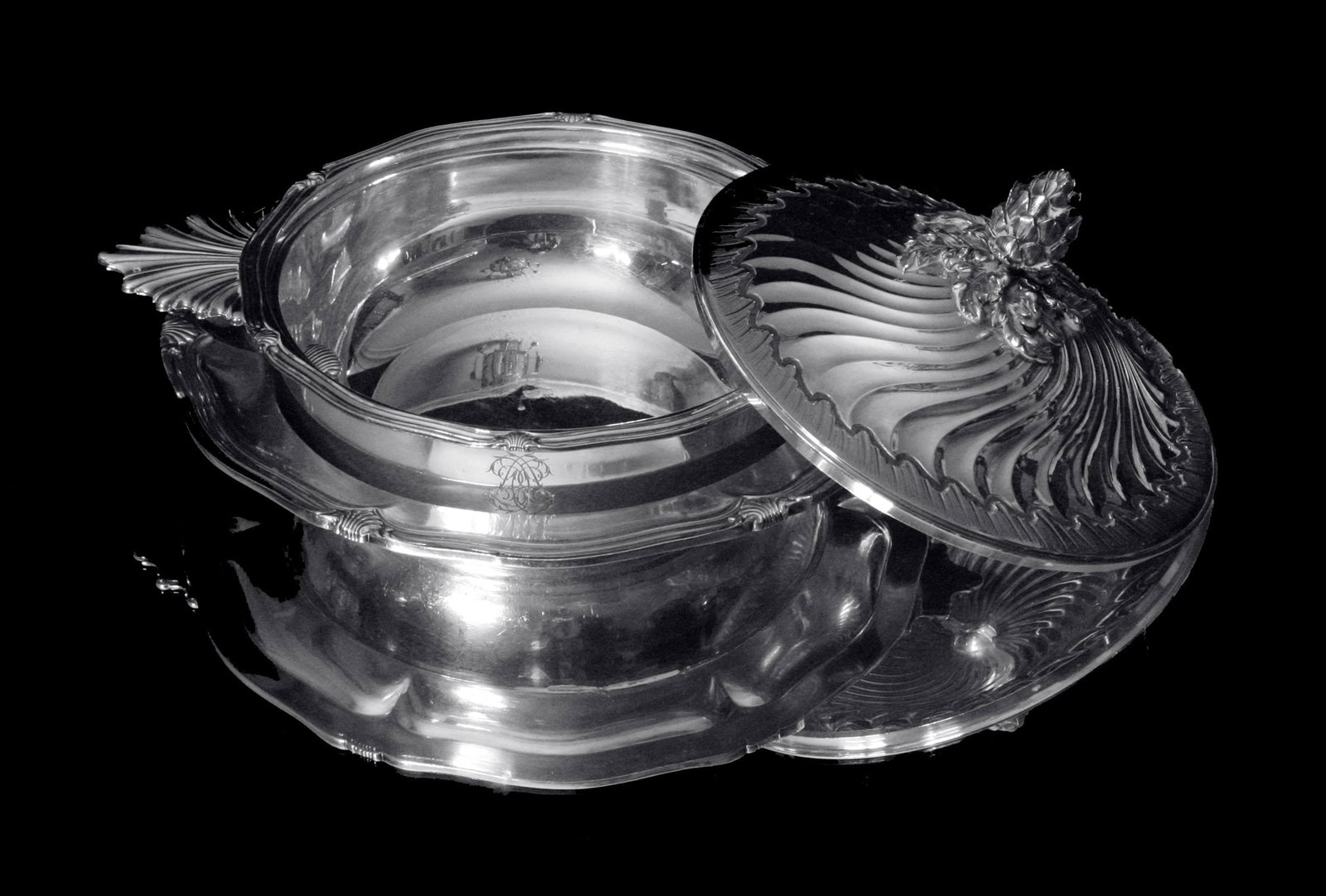 BOIN-TABURET 298pc 950 STERLING SILVER FLATWARE SET PLUS 15pc. SERVING PLATTER SET - 14