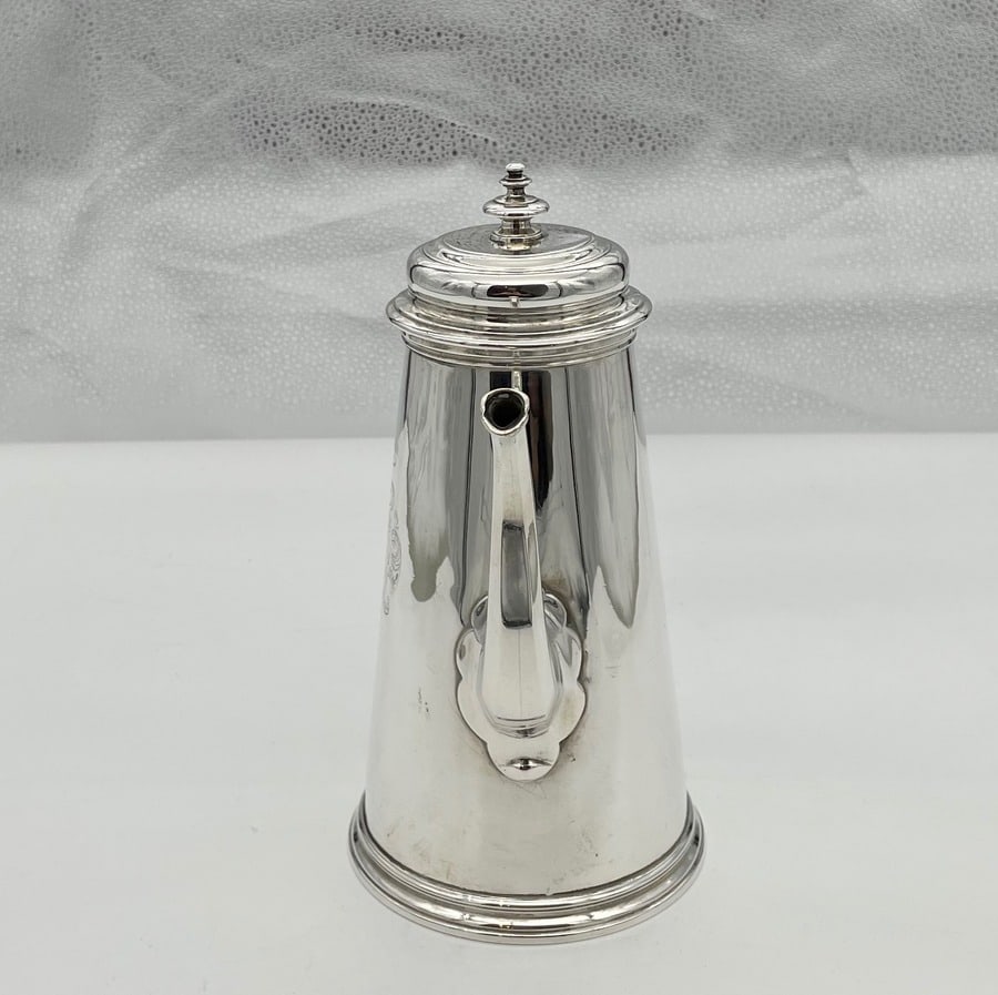 Early 18th Century Antique George II Silver Coffee Pot London 1737 John Swift - 4