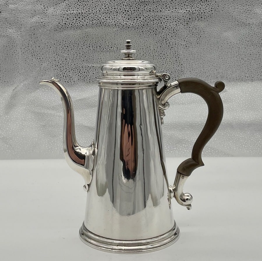 Early 18th Century Antique George II Silver Coffee Pot London 1737 John Swift - 5
