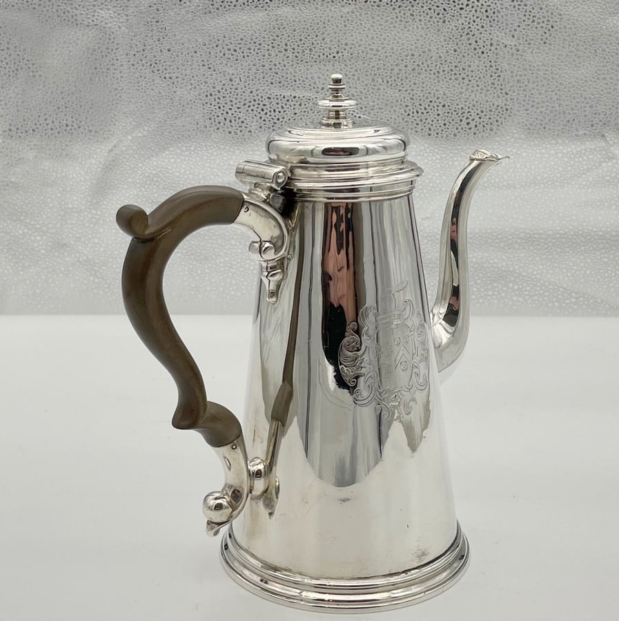 Early 18th Century Antique George II Silver Coffee Pot London 1737 John Swift - 6