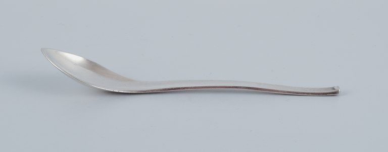 Arne Bang, jam jar with matching Cohr silver lid and Hans Hansen sterling silver spoon. - 7