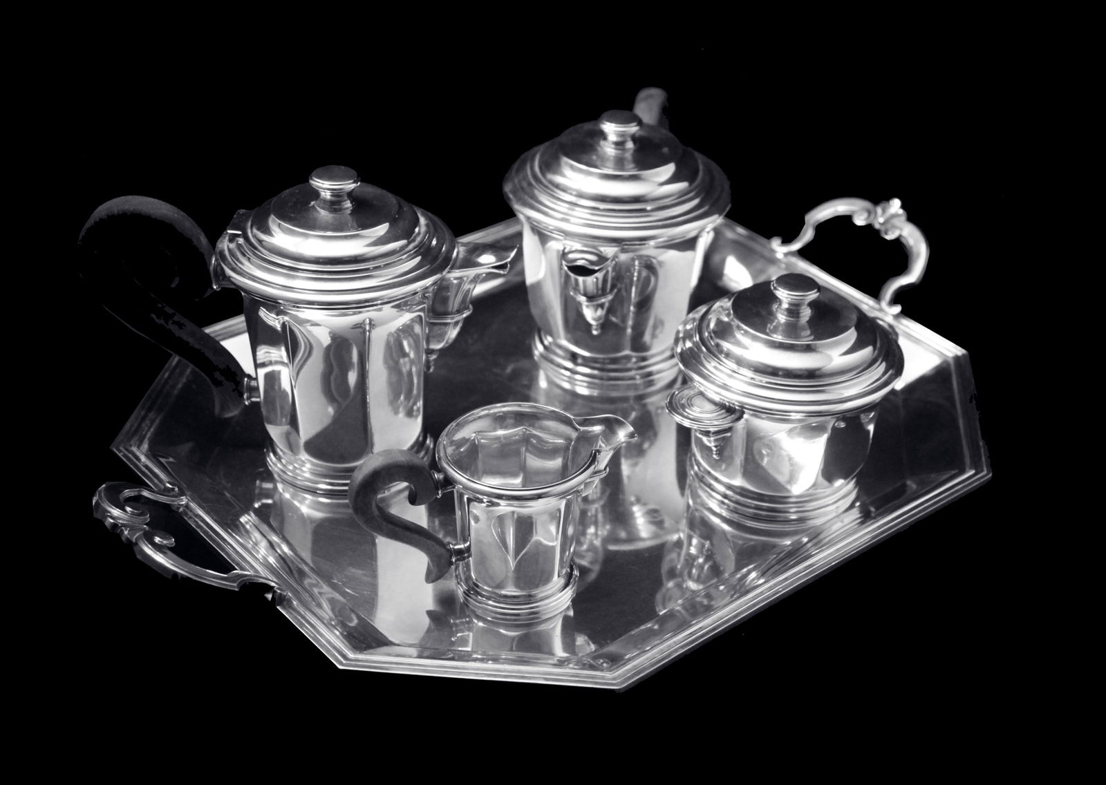 Christofle - 5pc. Original French Art Deco Sterling Silver Tea Set, 1920s - MINT ! - 3