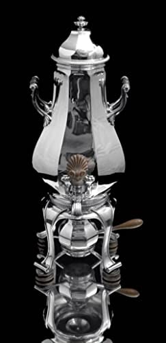 TETARD 6pc ORIGINAL FRENCH ART DECO STERLING SILVER TEA SET + TRAY, 1900-1940 - 4