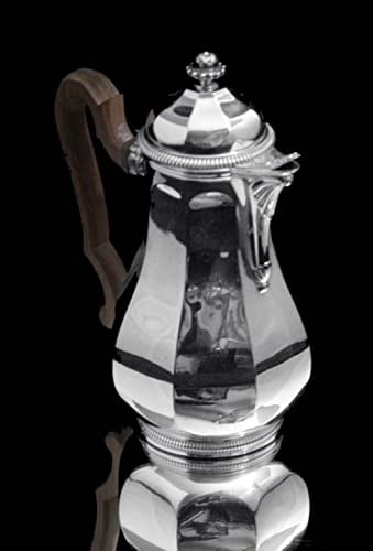 TETARD 6pc ORIGINAL FRENCH ART DECO STERLING SILVER TEA SET + TRAY, 1900-1940 - 7