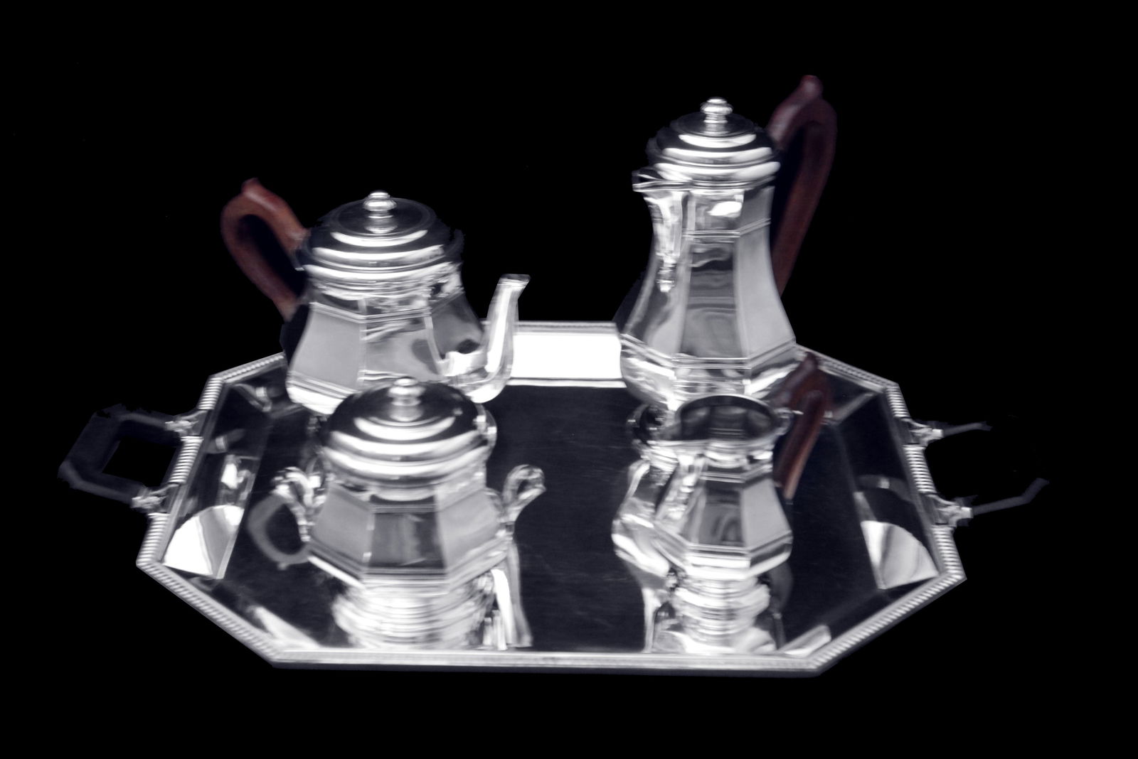 Puiforcat (Hermes) & Christofle: 5pc. Original French Art Deco Sterling Silver Tea Set - MINT ! (1 of 13)