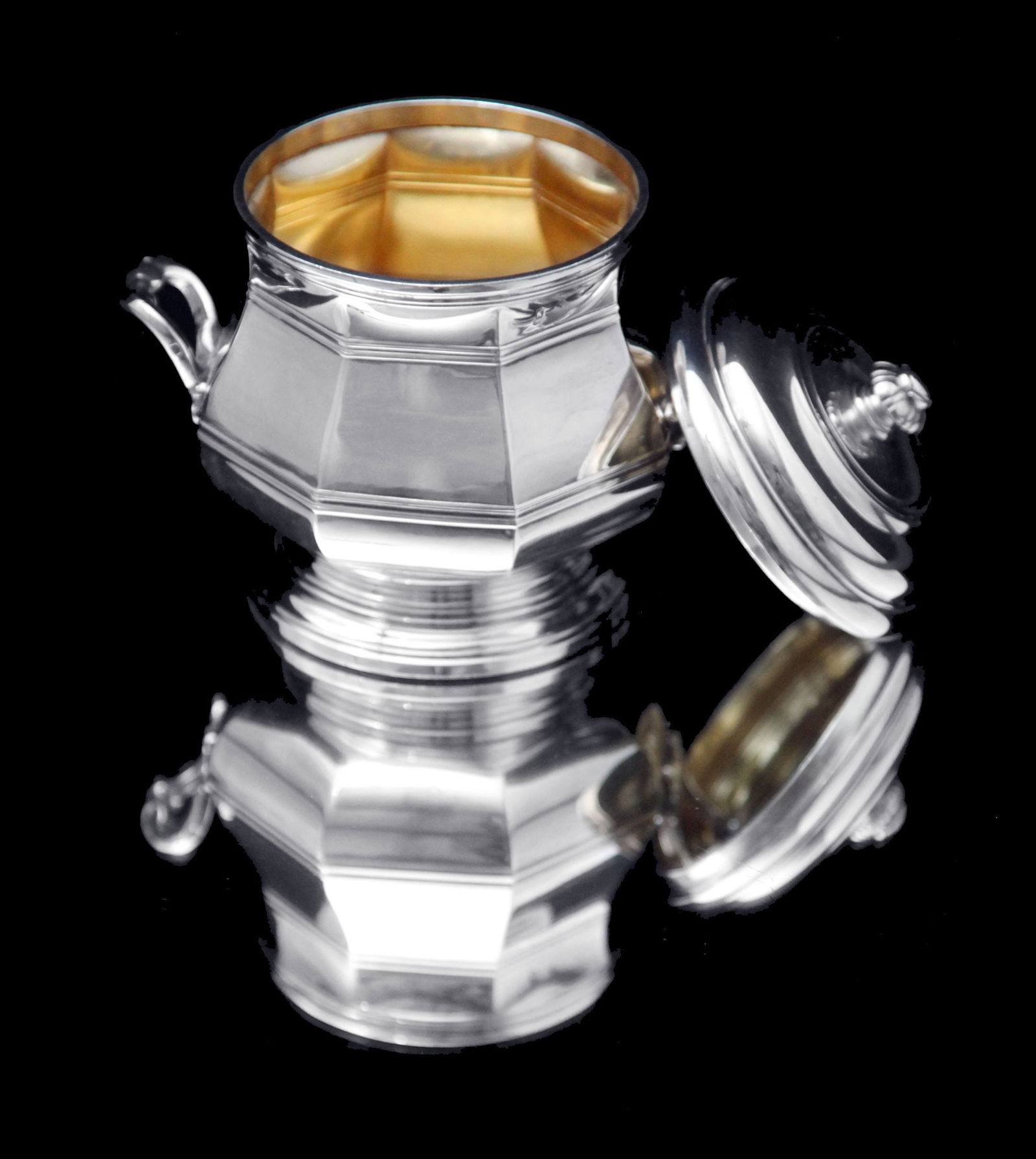 Puiforcat (Hermes) & Christofle: 5pc. Original French Art Deco Sterling Silver Tea Set - MINT ! - 9