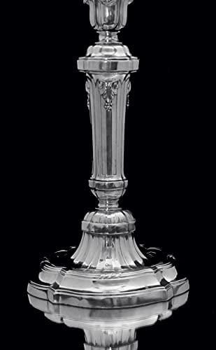 TETARD FRERES - TWO LOUIS XV 4-CANDLE CANDELABRA IN 950 STERLING SILVER - 1905 ! - 3