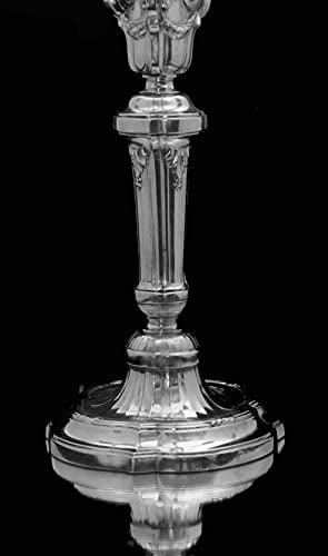 TETARD FRERES - TWO LOUIS XV 4-CANDLE CANDELABRA IN 950 STERLING SILVER - 1905 ! - 4