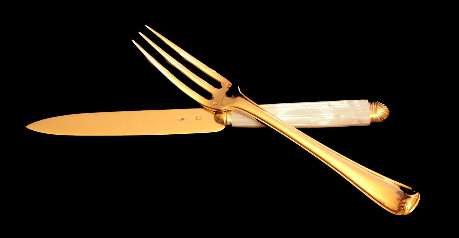 Puiforcat (Hermes) - 140pc. Antique French Sterling Silver & Vermeil Flatware Set, Mazarin Pattern. - 4