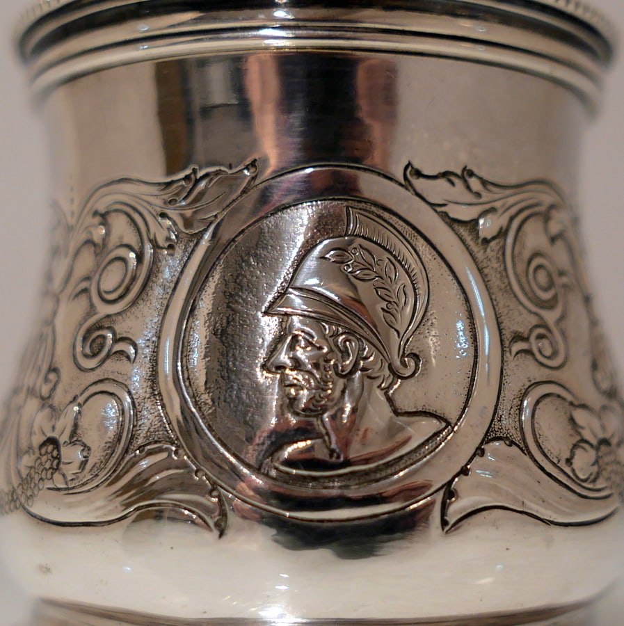 19th Century Antique Victorian Sterling Silver Inkwell London 1859 William Smily - 10