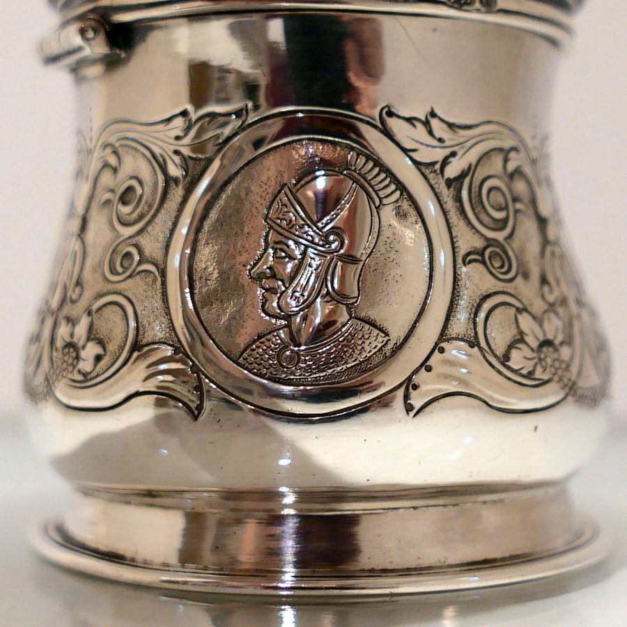 19th Century Antique Victorian Sterling Silver Inkwell London 1859 William Smily - 11