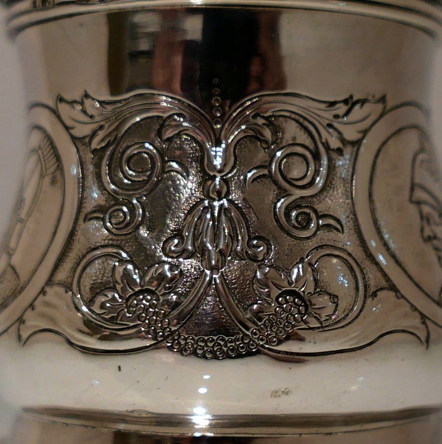 19th Century Antique Victorian Sterling Silver Inkwell London 1859 William Smily - 12