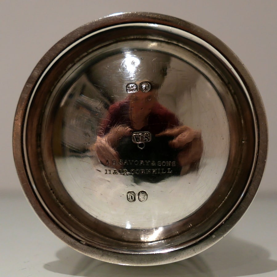 19th Century Antique Victorian Sterling Silver Inkwell London 1859 William Smily - 13