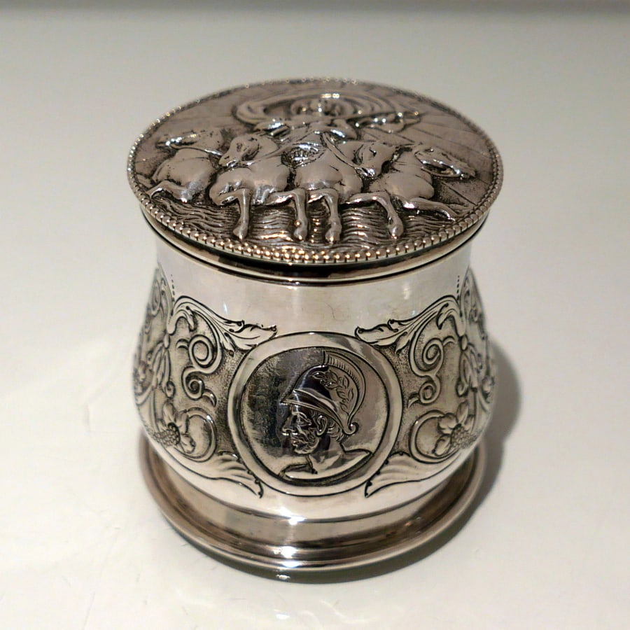 19th Century Antique Victorian Sterling Silver Inkwell London 1859 William Smily - 2