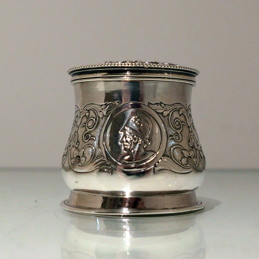 19th Century Antique Victorian Sterling Silver Inkwell London 1859 William Smily - 3