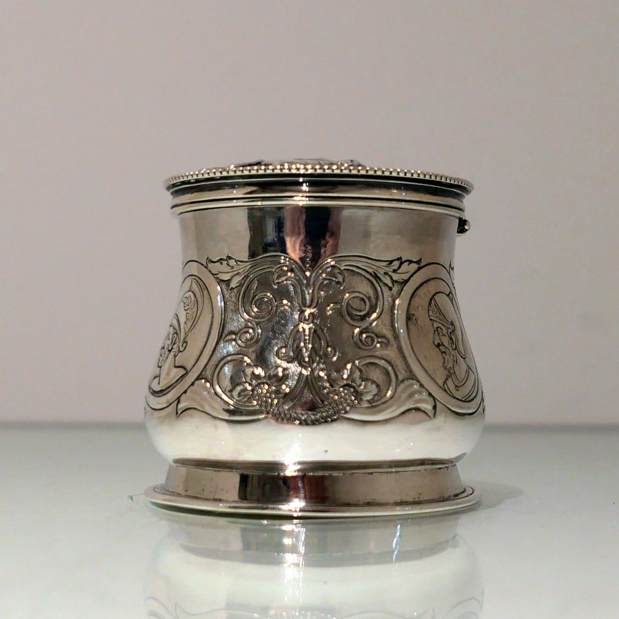 19th Century Antique Victorian Sterling Silver Inkwell London 1859 William Smily - 4