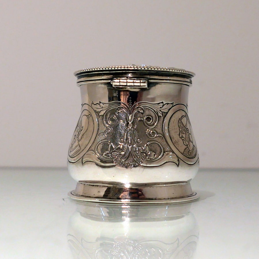 19th Century Antique Victorian Sterling Silver Inkwell London 1859 William Smily - 5