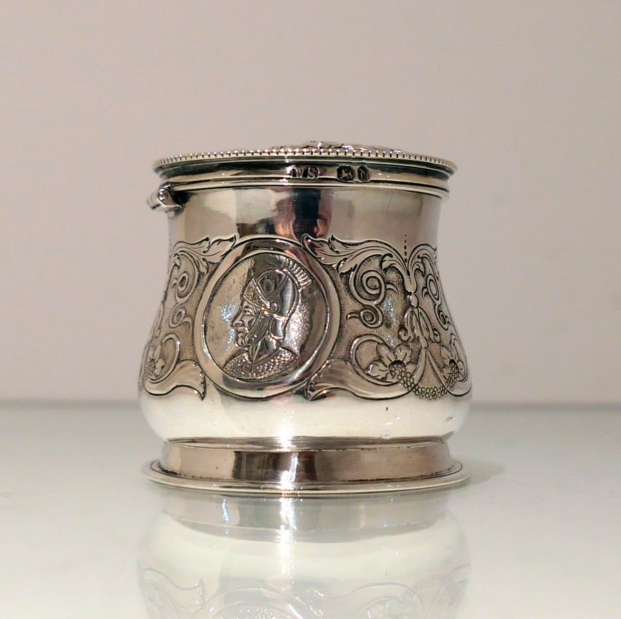 19th Century Antique Victorian Sterling Silver Inkwell London 1859 William Smily - 6