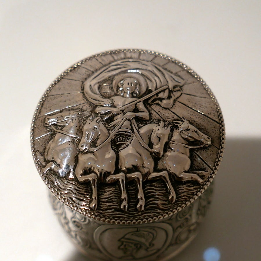 19th Century Antique Victorian Sterling Silver Inkwell London 1859 William Smily - 7