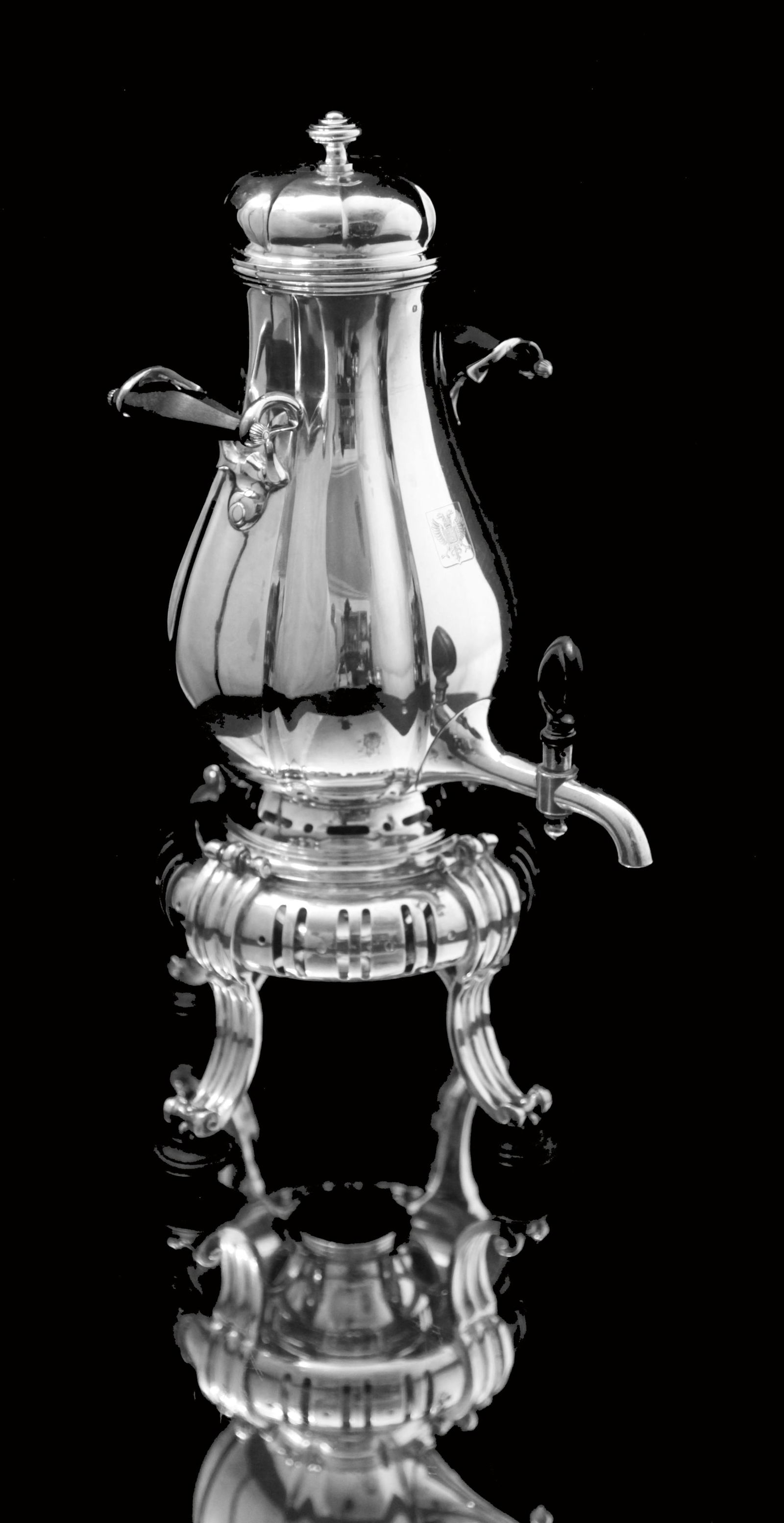 Cardeilhac: Magnificent 5pc. French Antique Sterling Silver Tea Set with Puiforcat Sterling Silver - 5