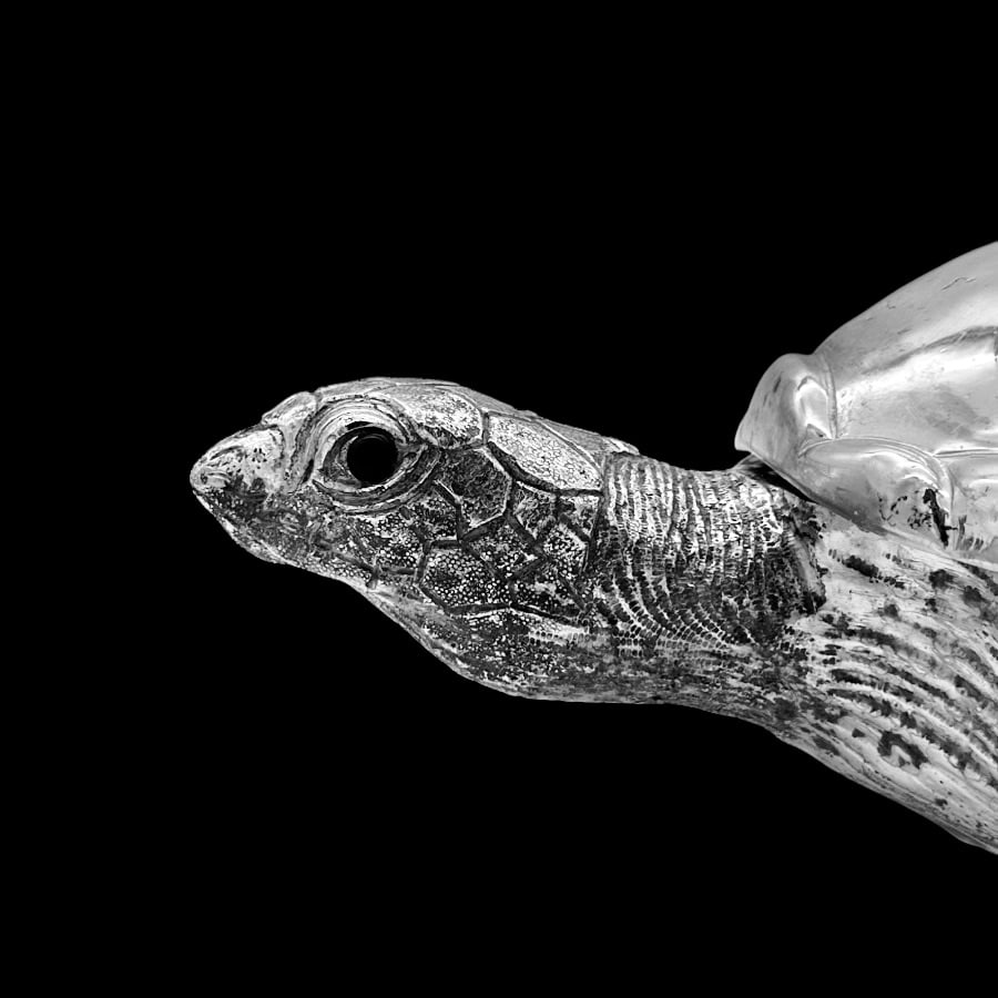 Mid 20th Century Modern Silverplate Large Turtle Box Circa 1950 - 9