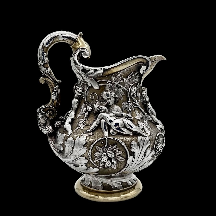 Mid 19th Century Antique Victorian Silverplate Wine Jug Elkington & Co 1873 - 3