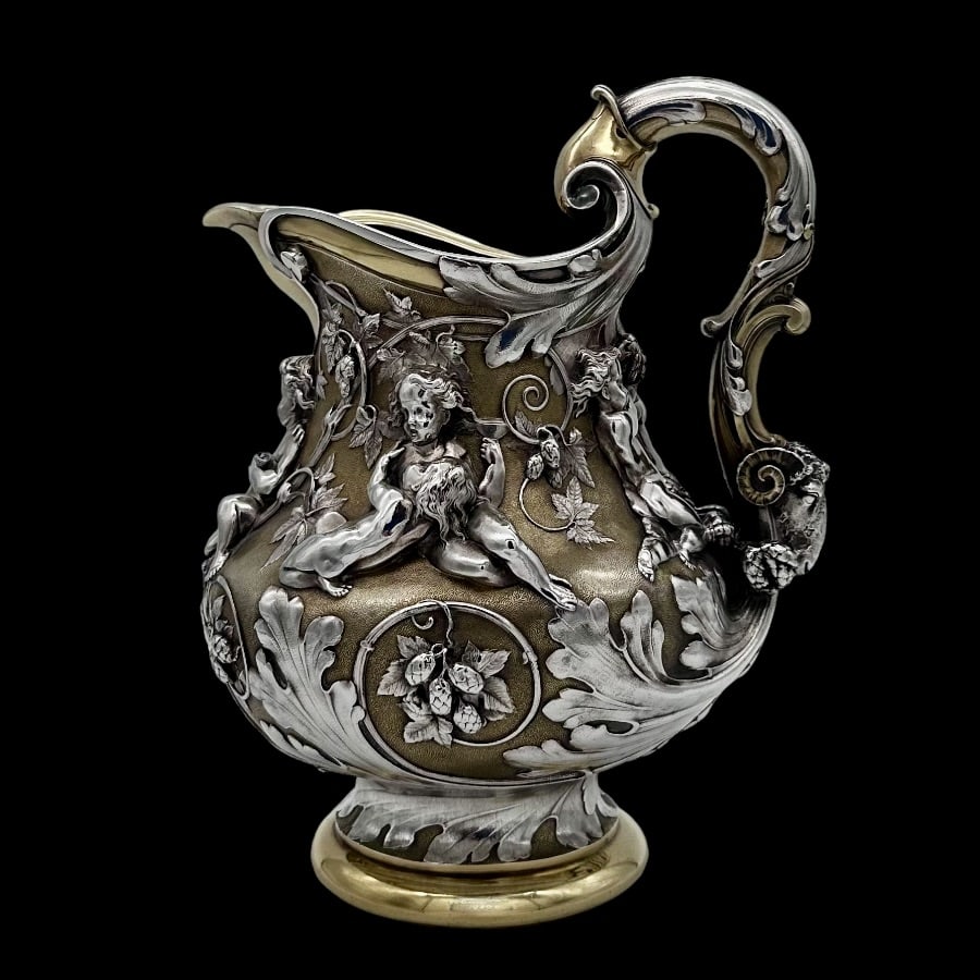 Mid 19th Century Antique Victorian Silverplate Wine Jug Elkington & Co 1873 - 5