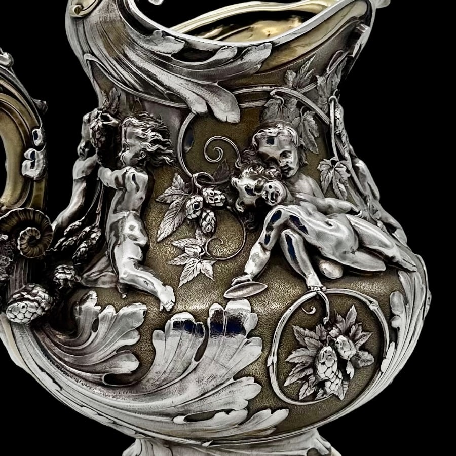 Mid 19th Century Antique Victorian Silverplate Wine Jug Elkington & Co 1873 - 9