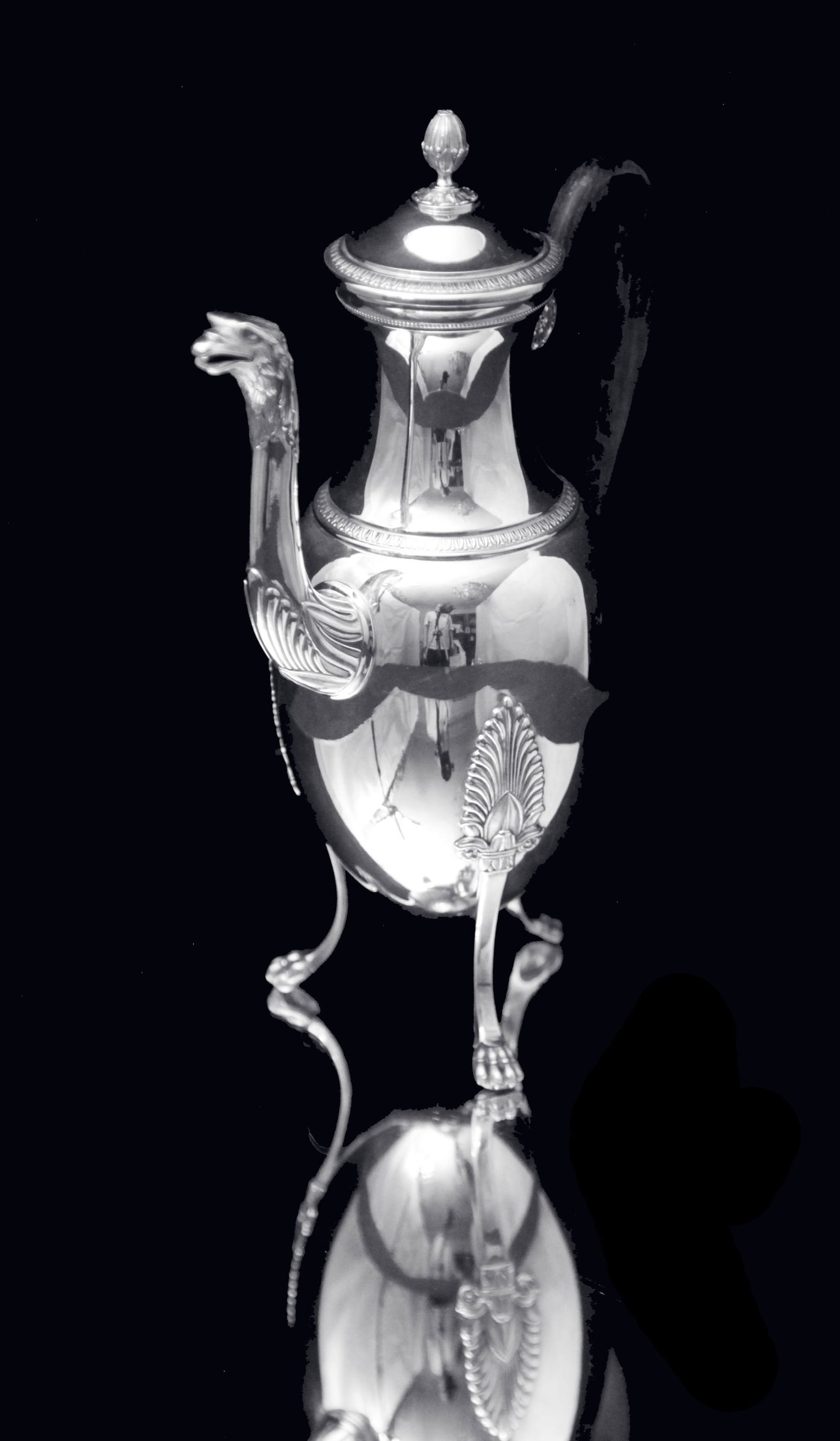 Puiforcat (Hermes) - Stunning 6pc. Antique French Sterling Silver Tea Set, Empire Style, No - 5