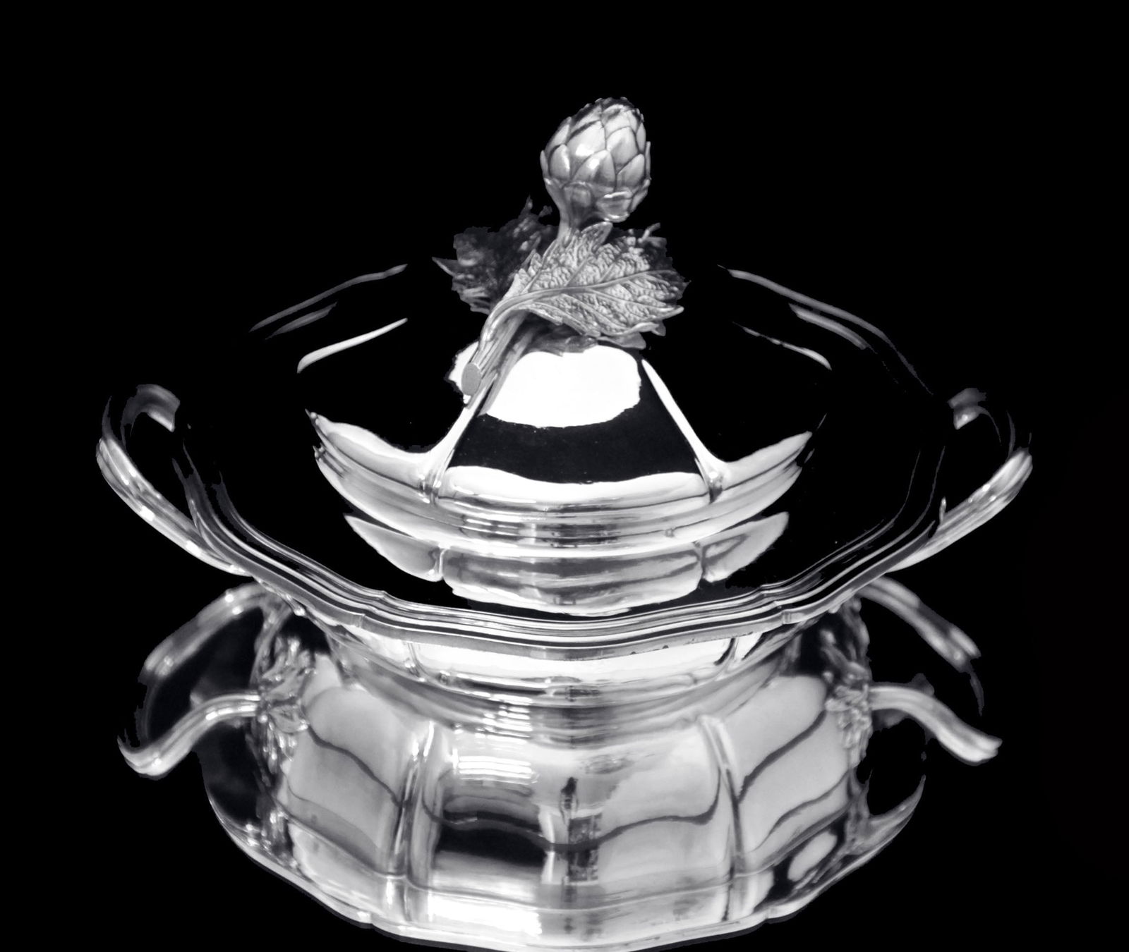 Odiot - 3pc. Antique French 19th Century 950 Sterling Silver Covered Vegetable Server - MINT ! (1 of 8)