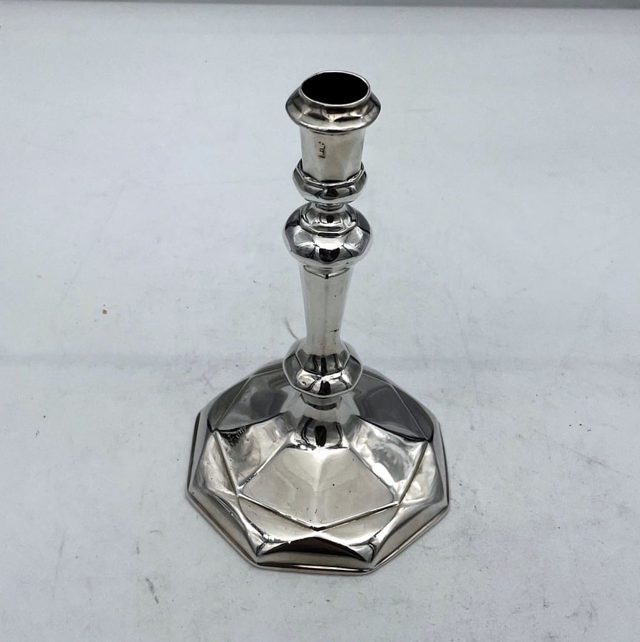 Early 18th Century Antique Queen Anne Britannia Silver Pair Octagonal Candlesticks London 1713 - 4