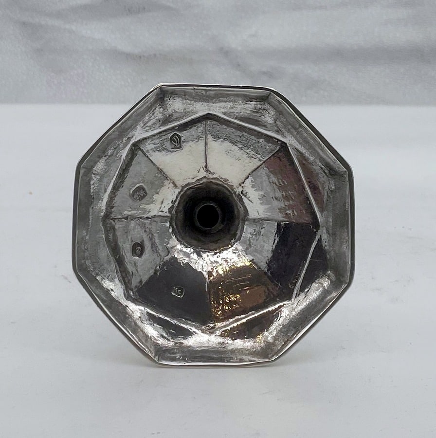 Early 18th Century Antique Queen Anne Britannia Silver Pair Octagonal Candlesticks London 1713 - 7