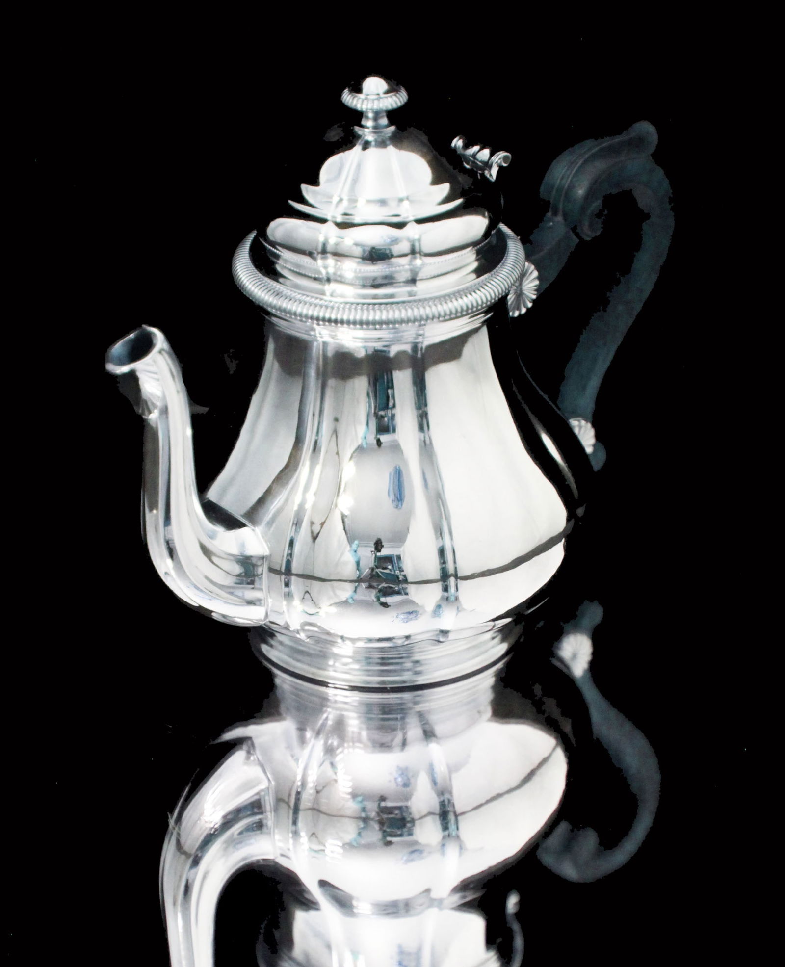 BOIN-TABURET, FABERGE - 8pc. FRENCH ANTIQUE 950 STERLING SILVER TEA SET + 6 FABERGE ESPRESSO CUPS ! - 15